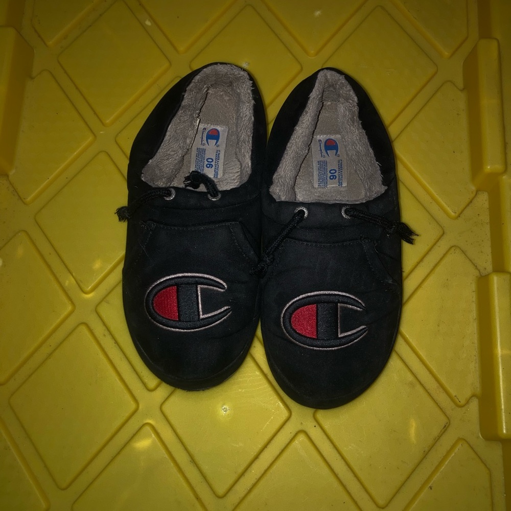 Champion Kids Black Sneakers with Red Logo